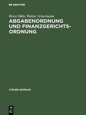 cover image of Abgabenordnung und Finanzgerichtsordnung